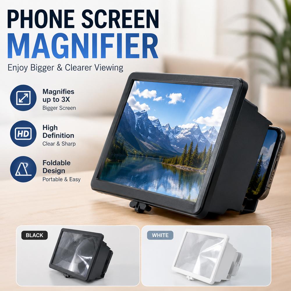 Retro Gaming And Projector - Telescopic Phone Screen Magnifier 3-4X Enlarged