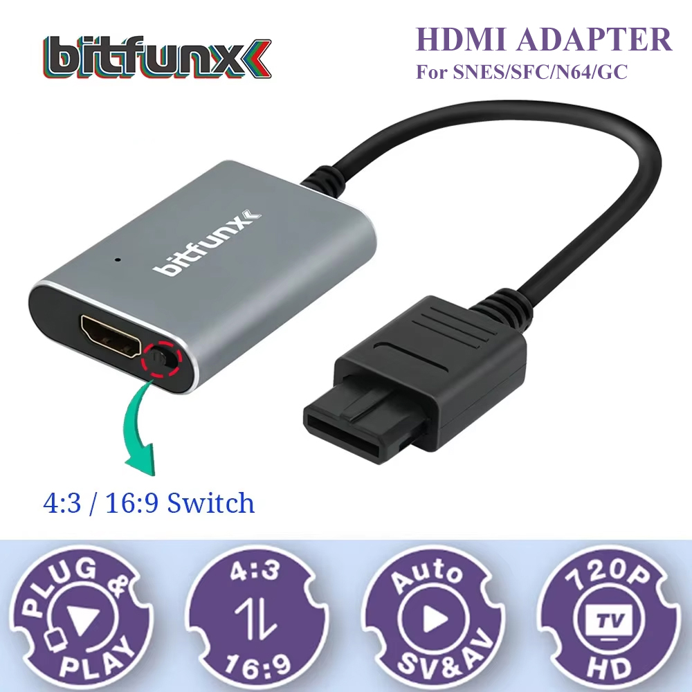Retro Gaming Hdmi - Bitfunx 720P Svideo / AV To