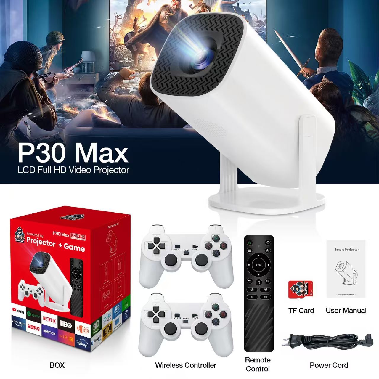 Retro Gaming And Projector - 3D Game Projector P30MAX Retro Video