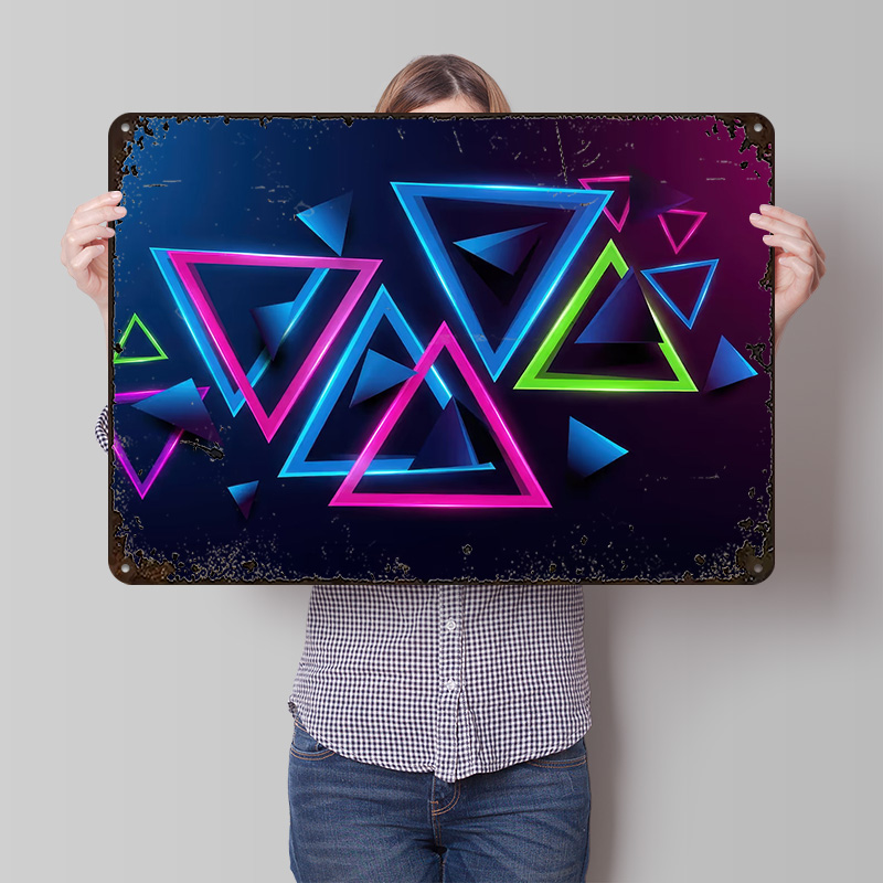 Neon Triangles Abstract Backgr - Background Retro Gaming recension och pris
