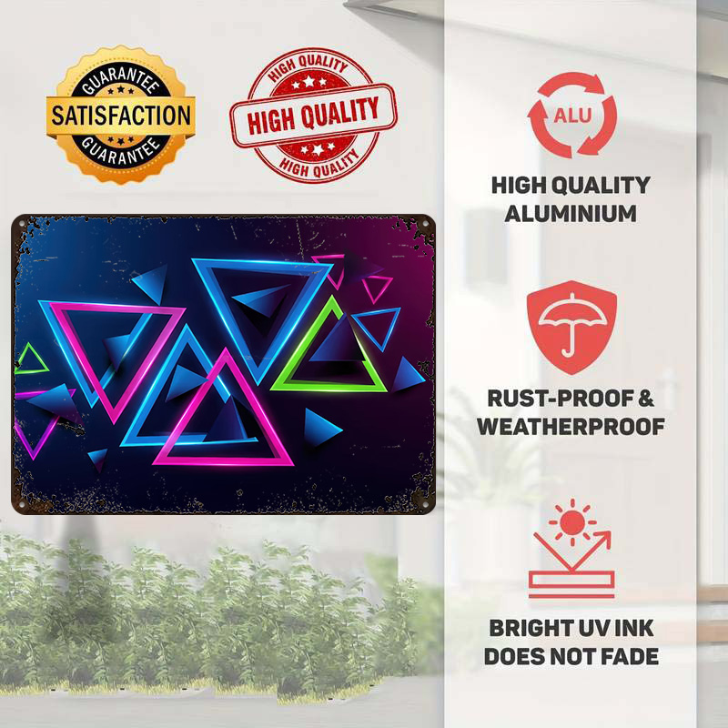 Neon Triangles Abstract Backgr - Background Retro Gaming recension och pris