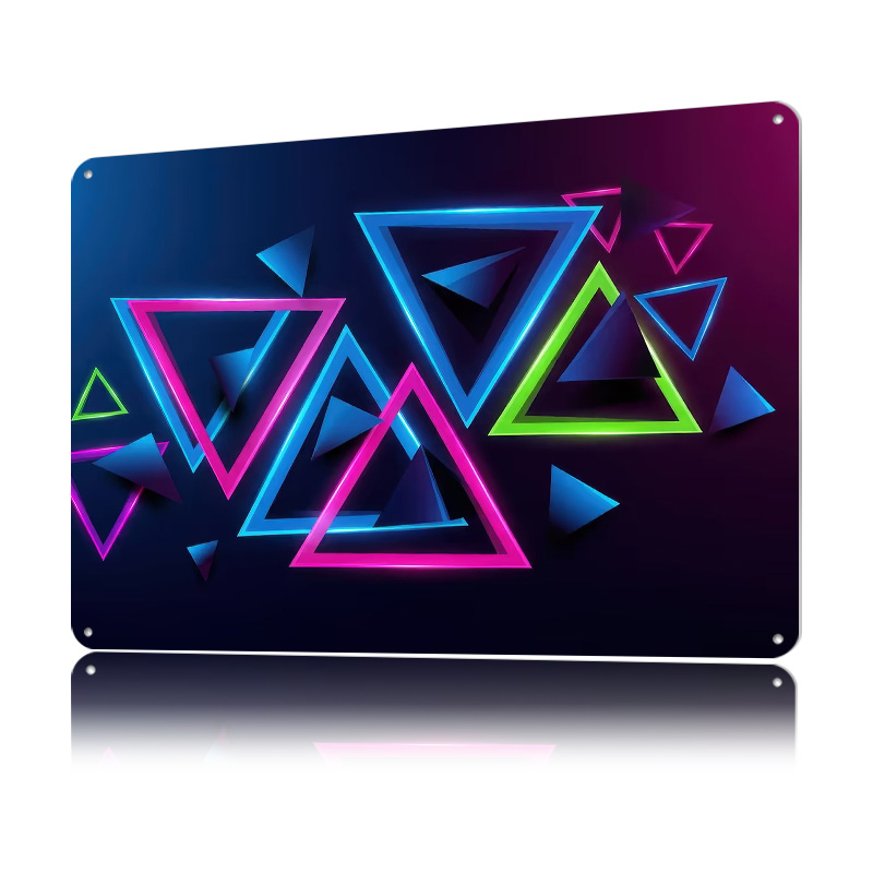 Neon Triangles Abstract Backgr - Background Retro Gaming recension och pris