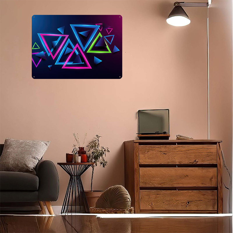 Neon Triangles Abstract Backgr - Background Retro Gaming recension och pris