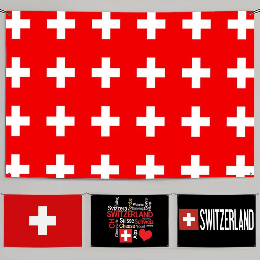 1PC Famous Switzerland Flags R - Retro Gaming Banner recension och pris