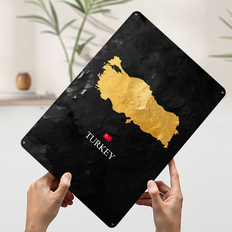 Golden Turkey Map on Black Bac - Background Retro Gaming recension och pris