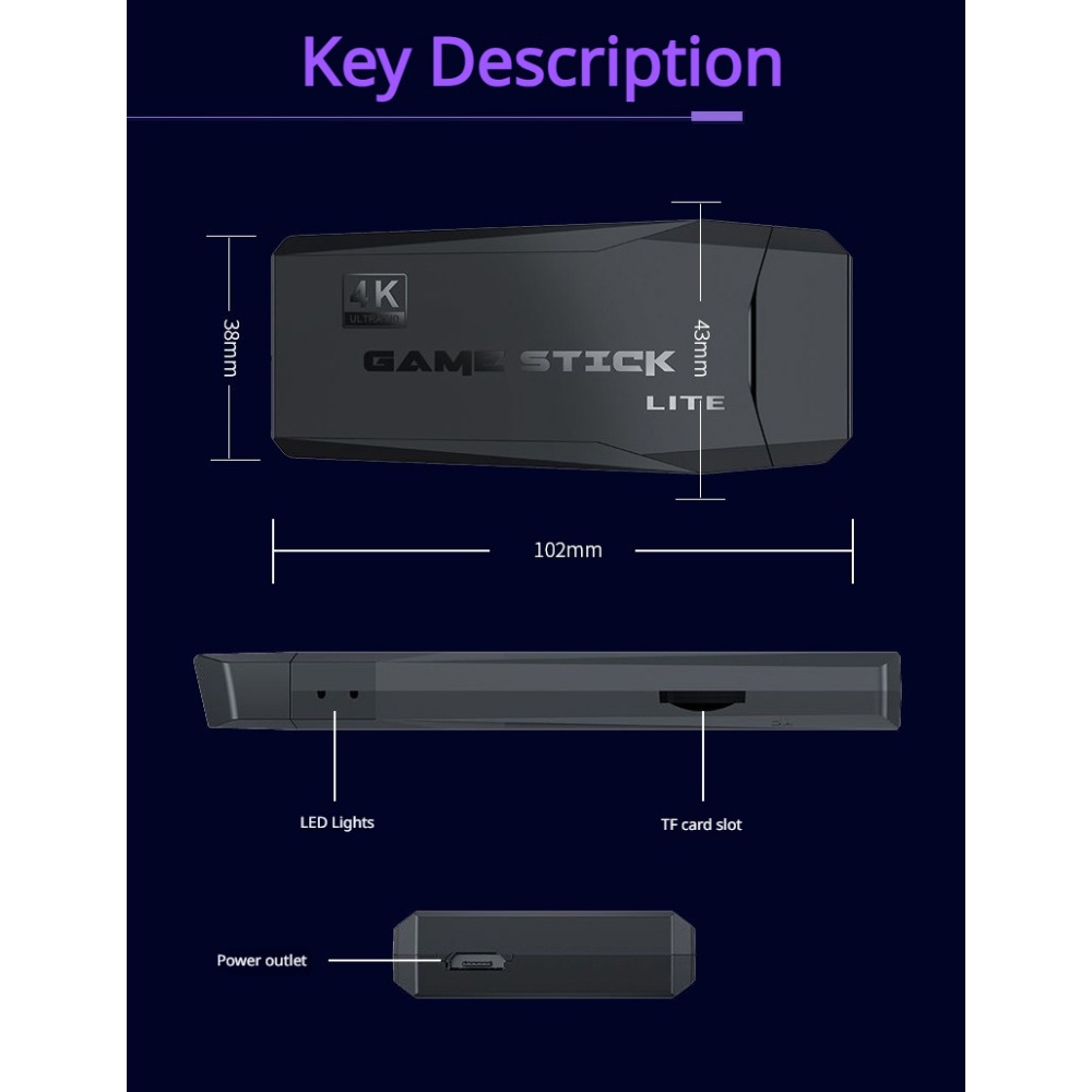 Portable 4K Retro Game Stick C - Retro Gaming Hdmi recension och pris