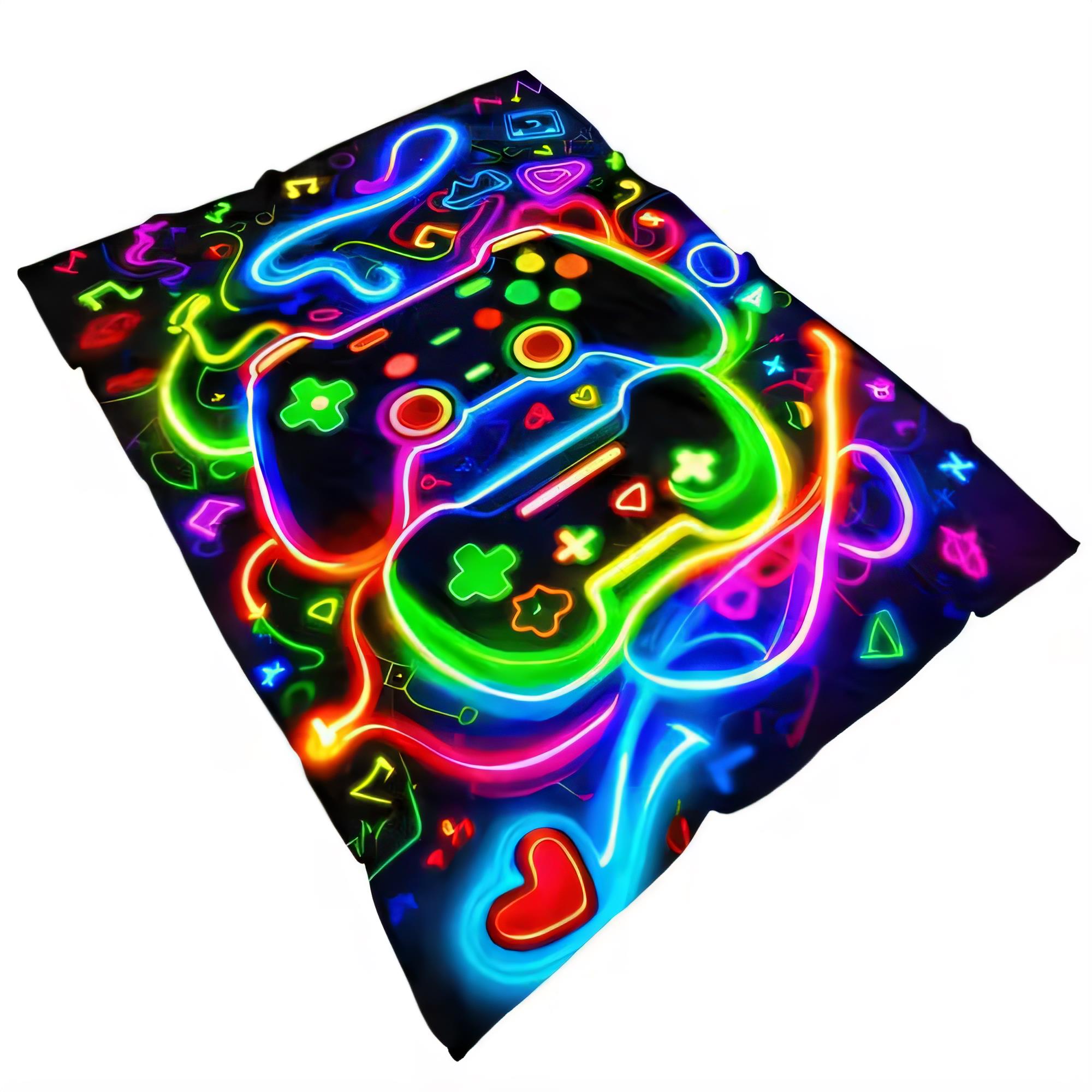 Vibrant Neon Gaming Blanket So - Background Retro Gaming recension och pris