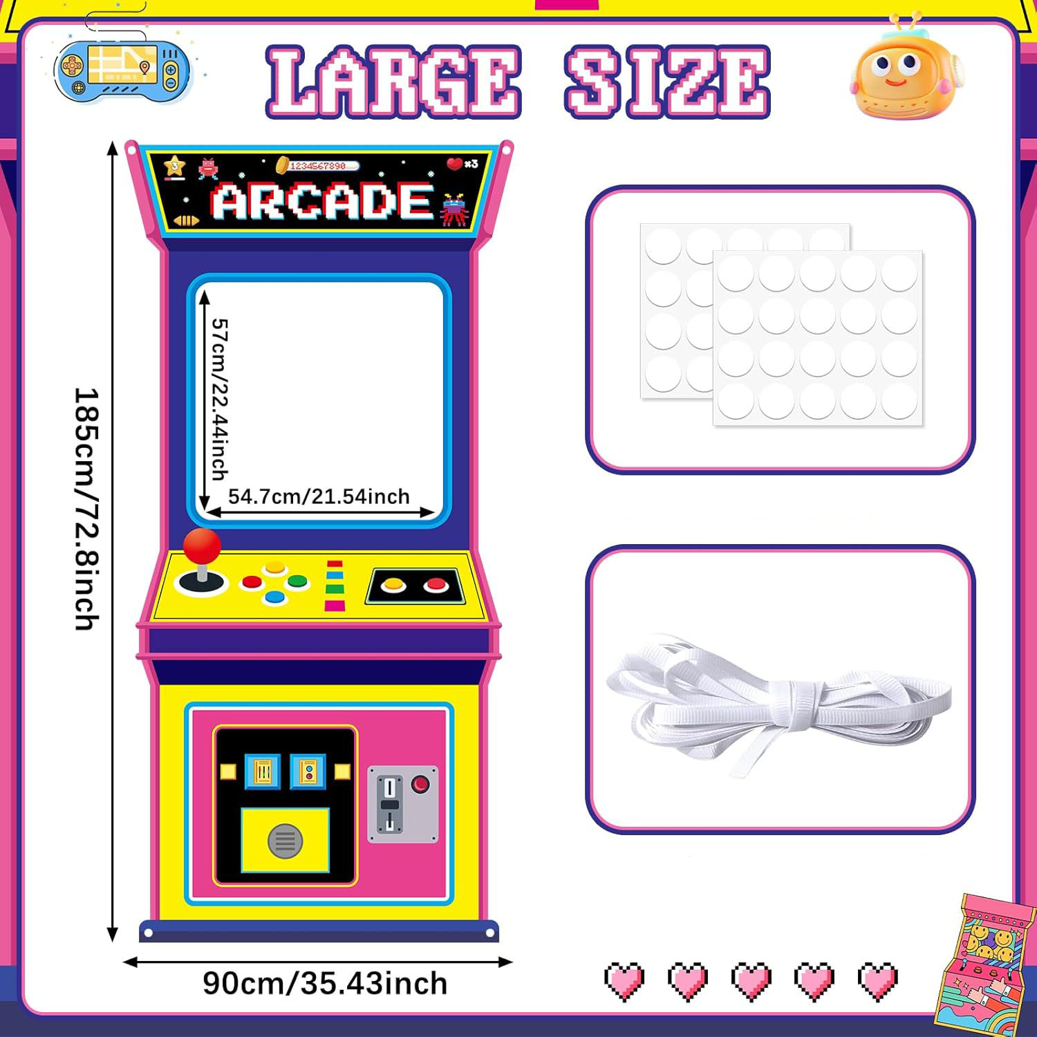 Fabric Arcade Game Photo Backg - Background Retro Gaming recension och pris