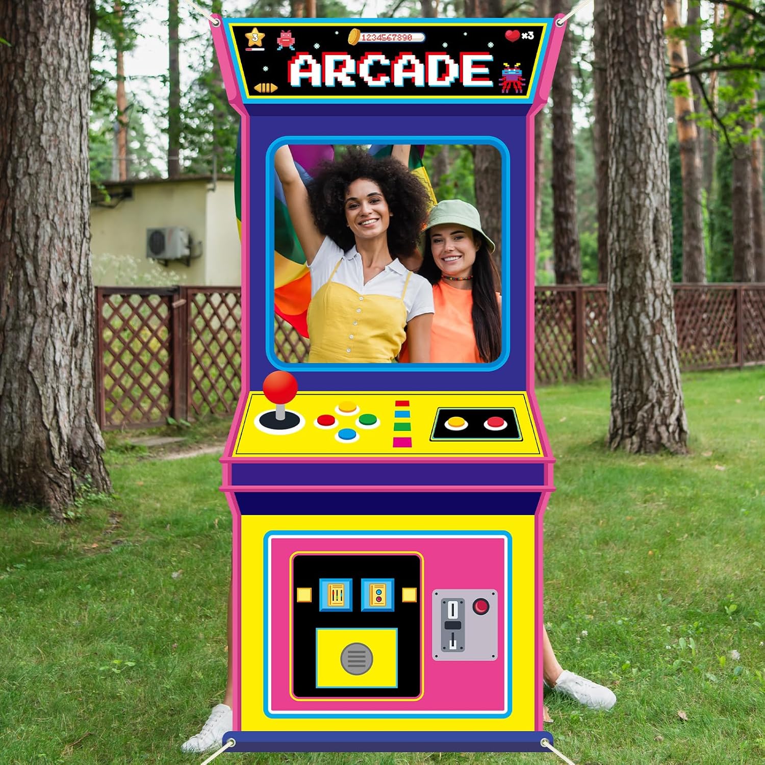 Fabric Arcade Game Photo Backg - Background Retro Gaming recension och pris