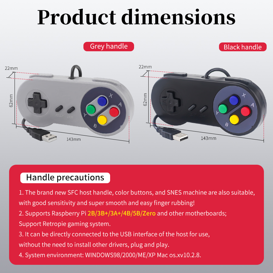USB Retro Gamepad for PC NESPi - Raspberry Pi Retropie recension och pris