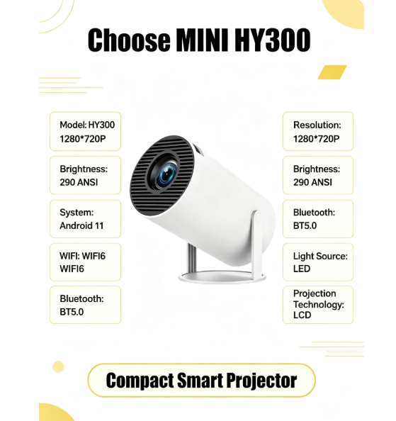 Mini HY300 Portable Projector  - Retro Gaming And Projector recension och pris